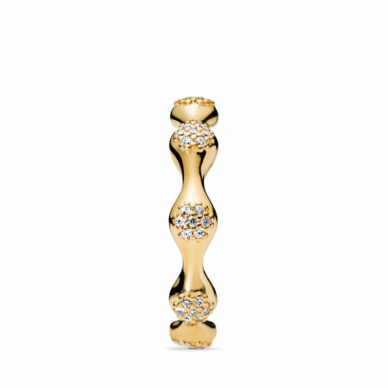 Pandora Shine™ Modern LovePods™ Stackable Ring NZ Sale, 18ct Gold Plated (745038-HOT)